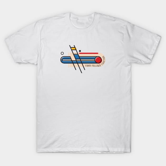 Bauhaus Style Art Aesthetic Form Follows Function T-Shirt by SW-Longwave